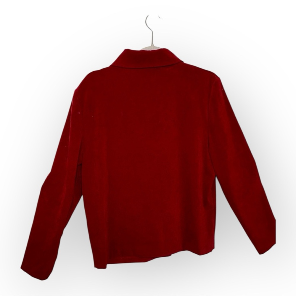 Vintage Briggs Red Faux Suede Button Front Long Sleeve Shirt Jacket Small - Picture 3 of 7